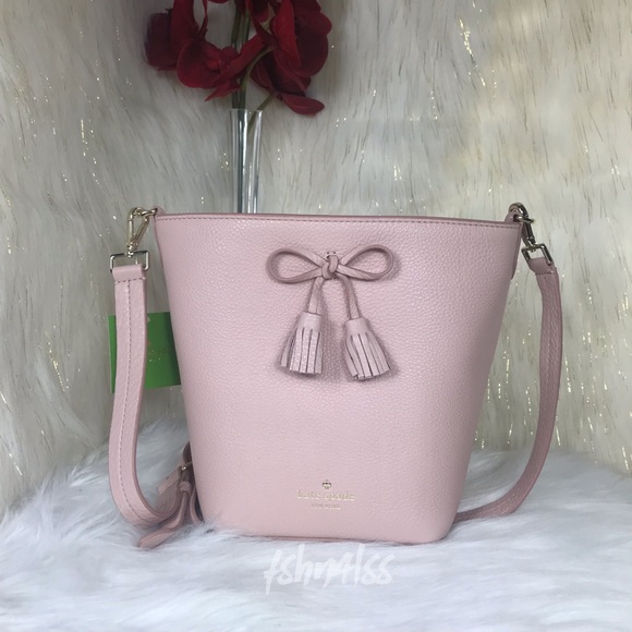 🔥SALE🔥 KATE SPADE HAYES VANESSA PINK BUCKET BAG - Picture 3 of 8